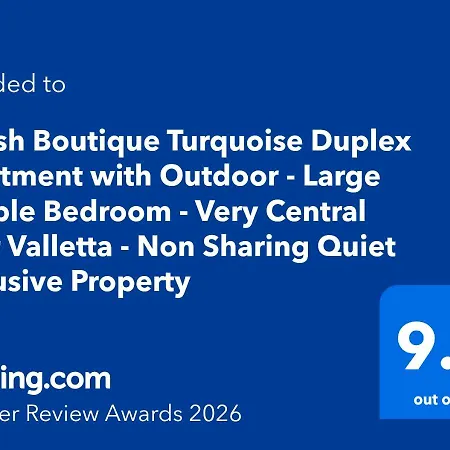 Stylish Boutique House - Turquoise - Outdoor Yard & Adjoining Cafeteria - Very Central! Near Valletta - Non-sharing & Quiet Hamrun