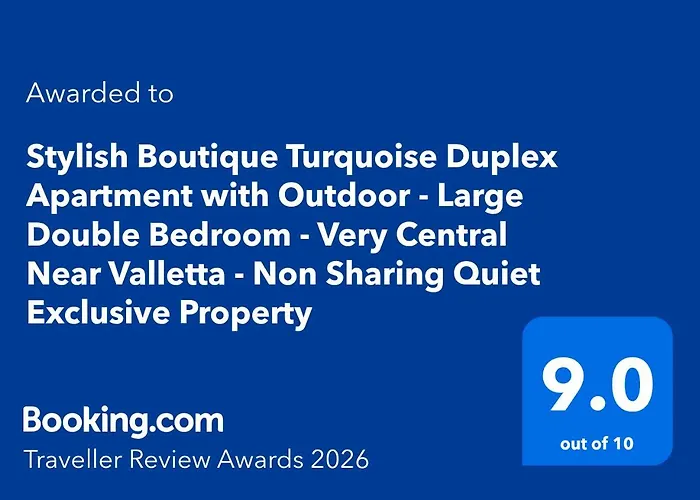 Stylish Boutique House - Turquoise - Outdoor Yard & Adjoining Cafeteria - Very Central! Near Valletta - Non-sharing & Quiet Hamrun