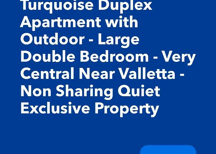 아파트 Stylish Boutique House - Turquoise - Outdoor Yard & Adjoining Cafeteria - Very Central! Near Valletta - Non-sharing & Quiet Hamrun